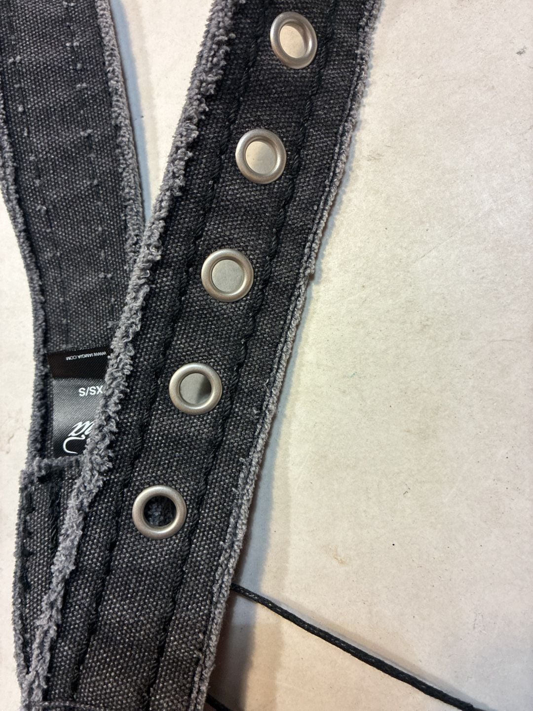 I.Am.Gia Black Distressed Canvas Grommet Belt Size Xs/S — image 3 of 5
